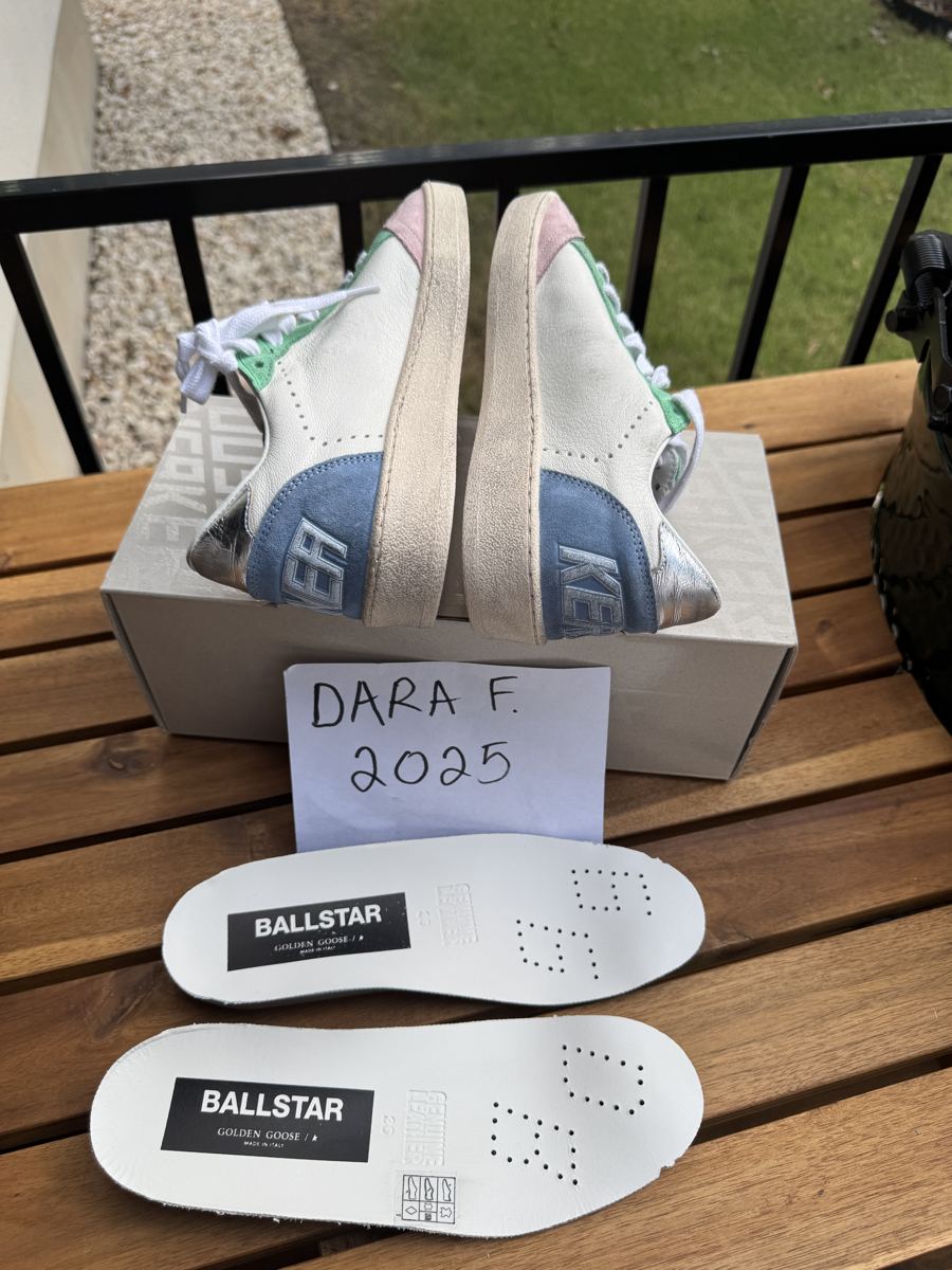 GOLDEN GOOSE Ball Star, white with blue and green